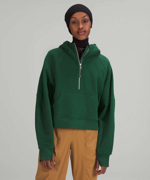 lululemon athletica Tops - Lululemon Scuba Oversized Half-Zip Hoodie Everglade Green - Size: M/L